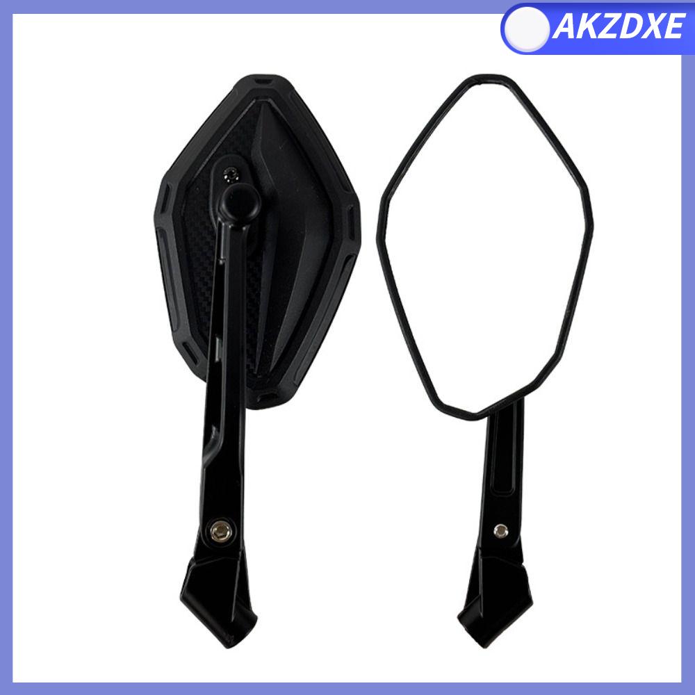AKZDXE Đen Gương chiếu hậu xe máy Gắn bên WG150 Trái và Phải Gương chiếu hậu Phổ quát Sợi carbon Gương chiếu hậu xe tay ga Cho Honda NS150GX. Sửa đổi gương
