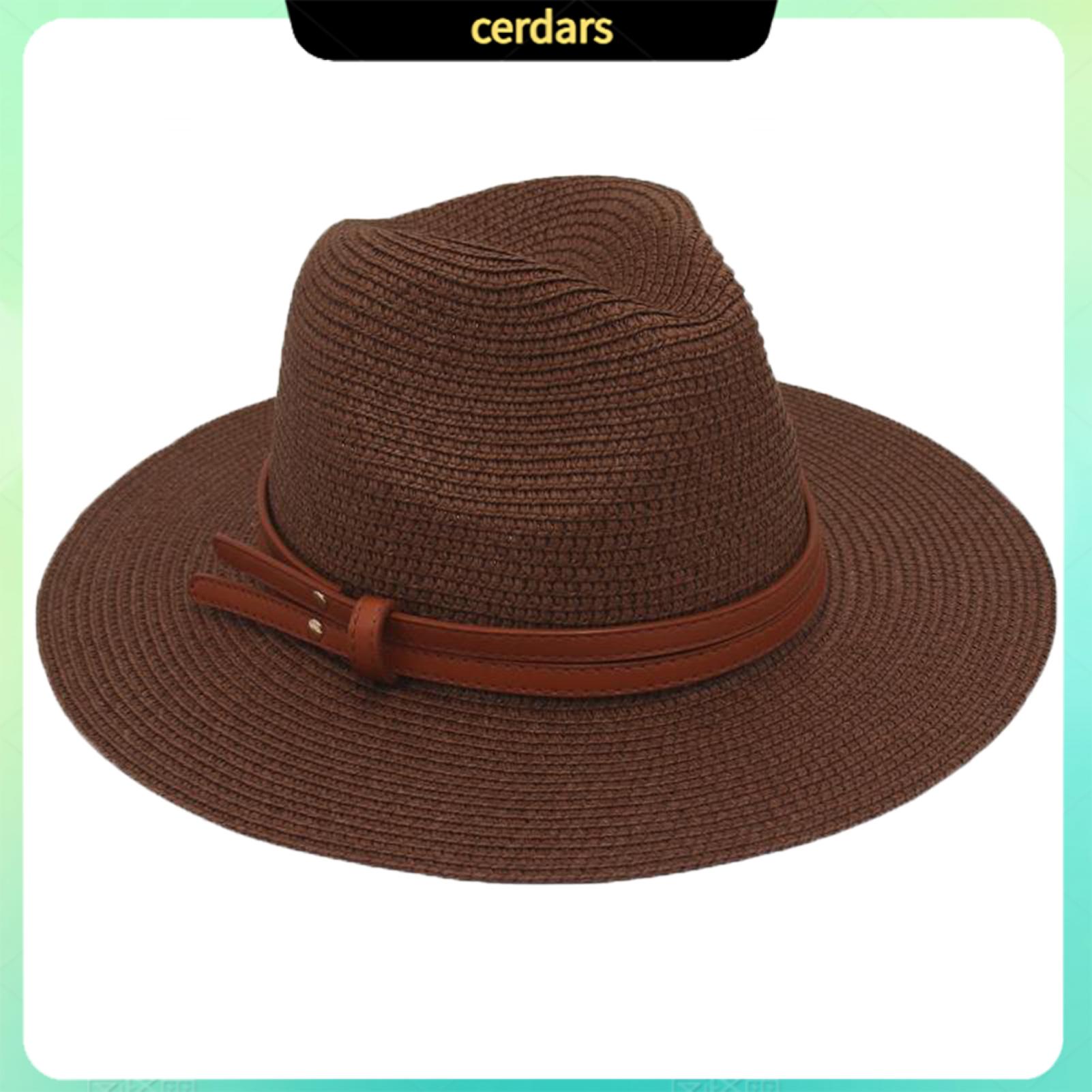 Cerdars Wrinkle Resistant Sun Hat Lightweight Summer Hat Women’s Wide Brim Straw Hat with Faux Leather Belt – Adjustable Foldable Summer Beach Hat for Uv Protection Jazz Style Perfect for Asia Outdoors - 4