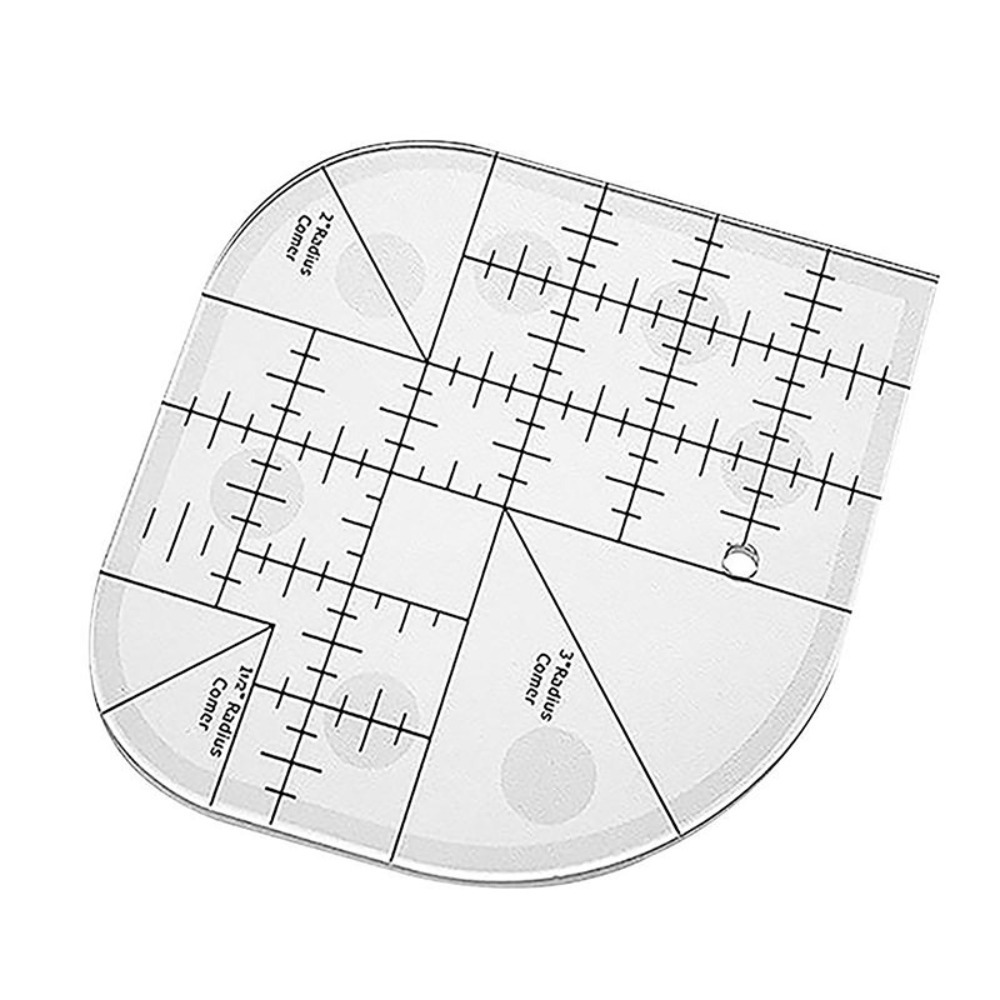 CANGMOTION Acrylic Curved Corner Cutter Quilt Ruler Template Non-Slip Quilting Ruler Patchwork Tools Sewing Patchwork Ruler
