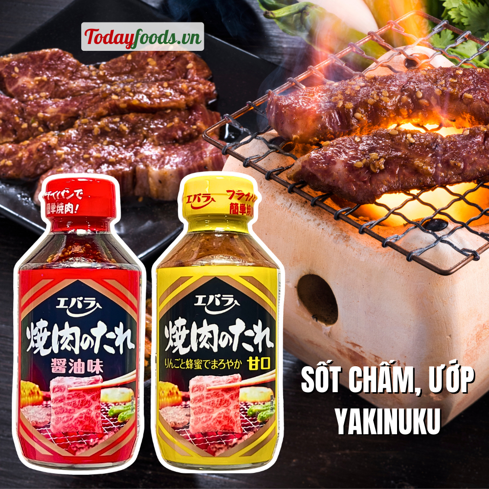 Sốt chấm ướp YAKINIKU Nhật Bản vị Ngọt / Nước Tương Ebara 300G | Chấm hoặc dùng tẩm ướp