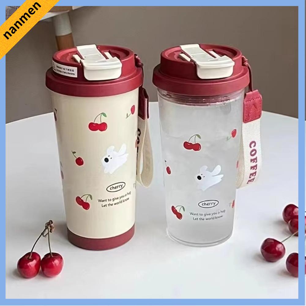 NANMEN 550ml Cốc nước Uống đôi Chống rò rỉ Cốc cà phê Dễ thương Sức chứa lớn Cốc Nhựa Sinh viên
