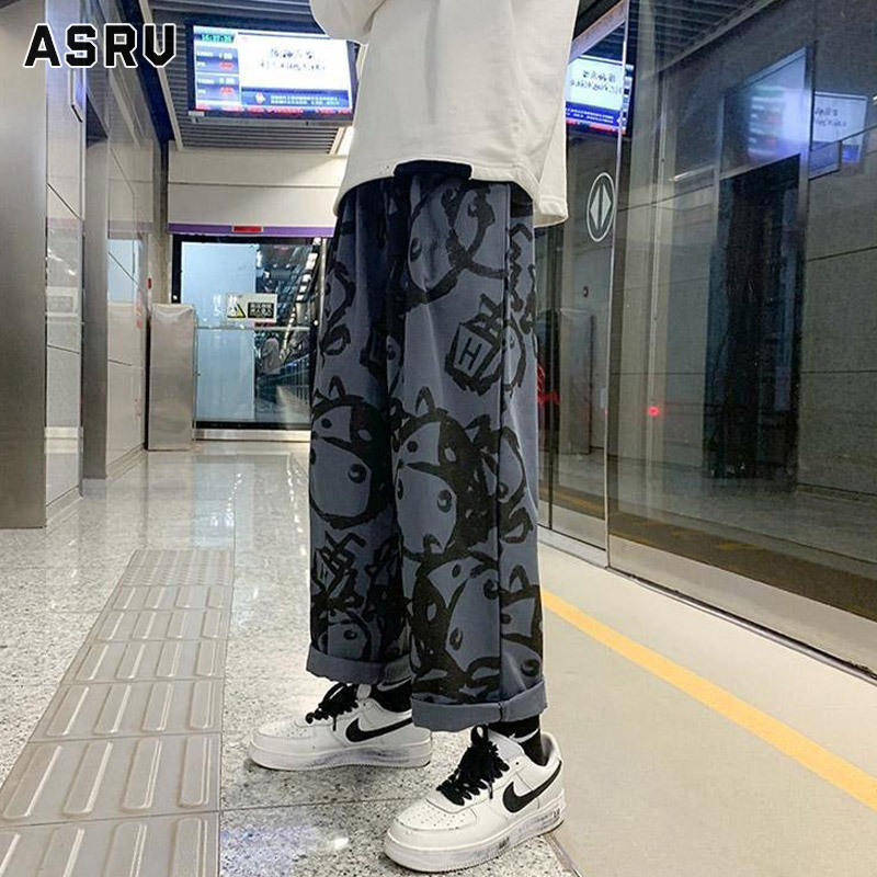  ASRV quần nam quần tây quần jogger thể thao quần thể thao dài pants Người Đàn Ông Của Quần-Quần đường phố Mỹ Phong Cách Bến Cảng quần âu bé trai Đường Phố Graffiti Cổ Điển Quần ống đứng dáng rộng Chân Lau 