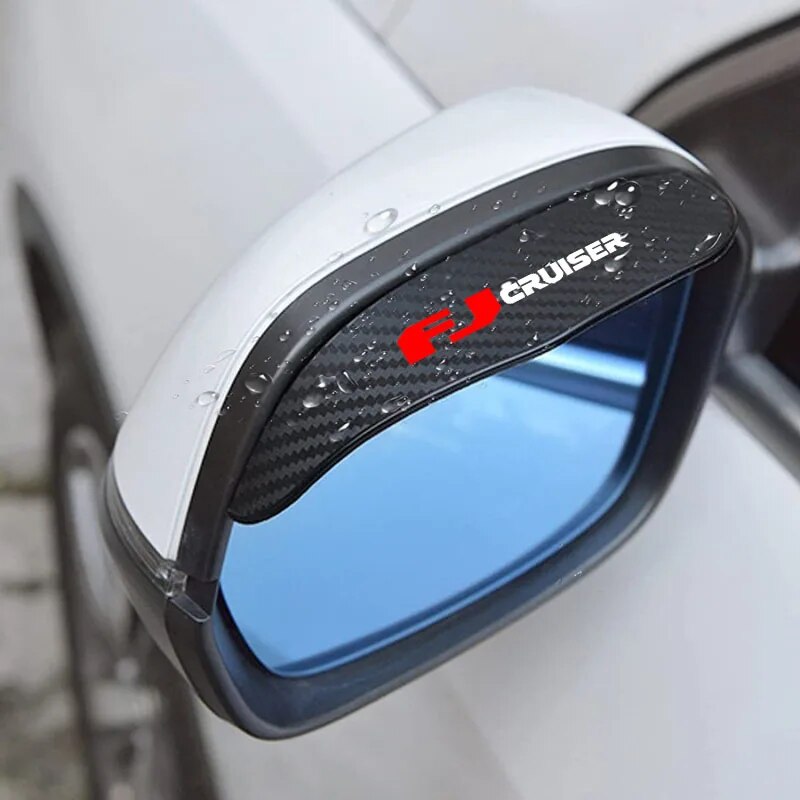 2 cái gương chiếu hậu xe tấm chắn sáng hình lông mày Visor sợi carbon vè che mưa cho FJ Cruiser tự động phụ kiện mưa visors