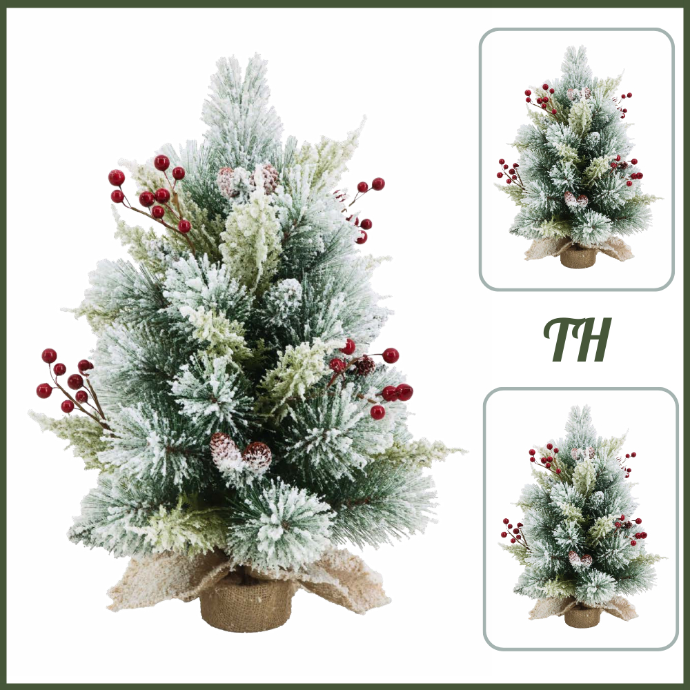 Cây thông noel mini để bàn M6 PHỦ TUYẾT 45cm / 60cm, cây thông noel để bàn 45cm / 60cm trang trí giáng sinh