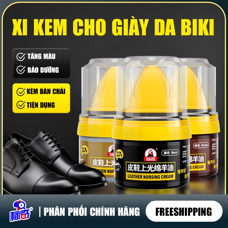 Xi kem Biki 50G đánh bóng, phục hồi đồ da, giày dép, quần áo. tiện lợi, kem đánh bóng da giày