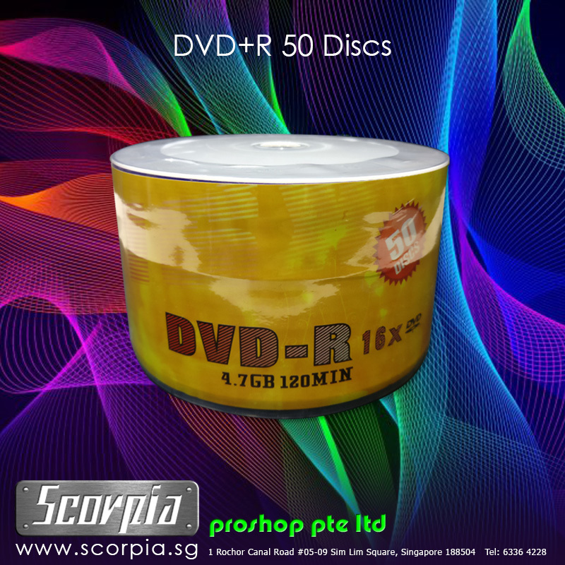DVD-R MATTE PRINTABLE 50 DISCS 16X 4.7GB 120MIN DVDR