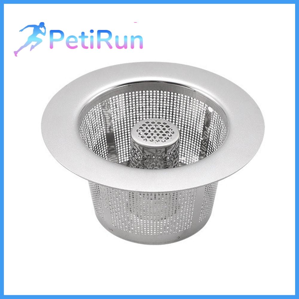 PETIRUN Chống tắc nghẽn Bộ lọc bồn rửa Hình tròn Thép không gỉ Lưới chặn nước Sáng tạo Dụng cụ bắt tóc Bộ thu gom chất thải Phụ kiện nhà bếp và phòng tắm