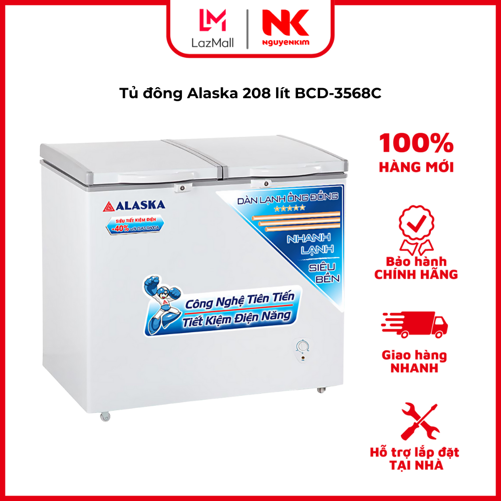 Tủ đông Alaska 208 lít BCD-3568C