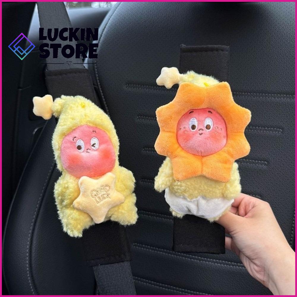 TREND 57SHOP Đồ nhồi bông Đệm dây đai ghế ô tô Phim hoạt hình Phổ quát Bọc dây an toàn Dễ thương Thoải mái Bọc dây an toàn ghế ô tô Quà tặng