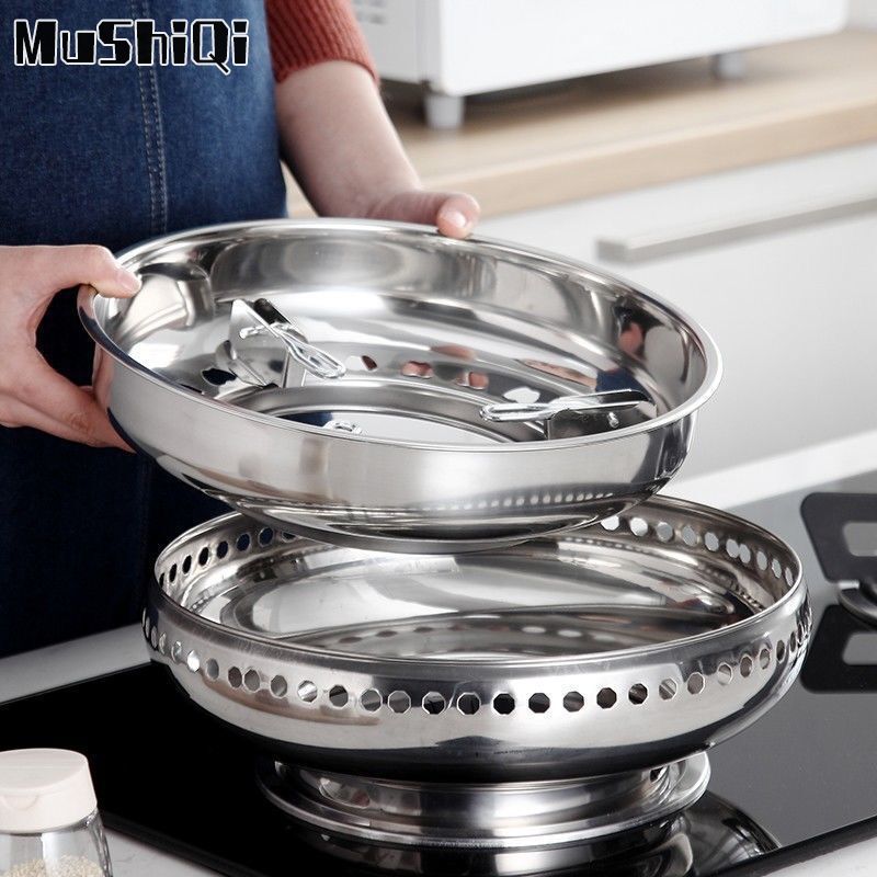 MUSHIQI Hai lớp dày thép không gỉ cửa chắn gió xe ôtô tiết kiệm năng lượng Bìa bếp ga chống trượt cách nhiệt lửa Vòng cửa chắn gió xe ôtô