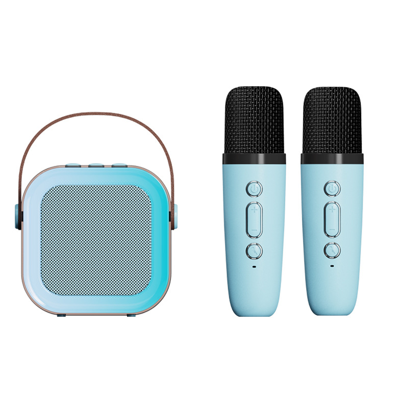 Bộ Loa Bluetooth + 2 Mic Không Dây Mini Hát Karaoke Tại Nhà K12 Có Thể Thay Đổi Giọng Dễ Sử Dụng