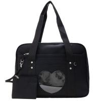 DRESSPLUS MALL Zipper JK Uniform Itabag Ox Cloth Heart Anime Purse Creative Y2k Shoulder Bag Small Item Bag