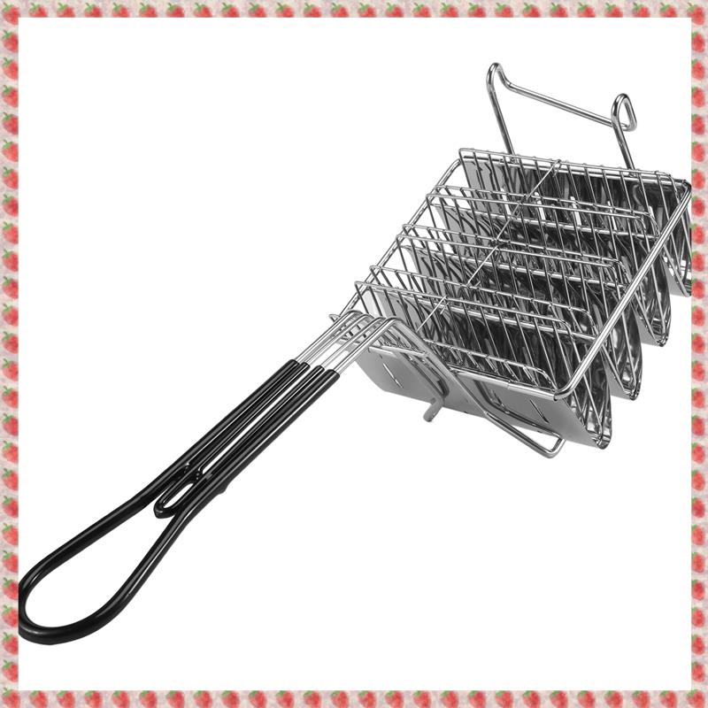Taco Fryer Basket, Taco Shell Fryer, Holds 4 Shells Deep Fryer Taco Holders Basket with Grip Handle Taco Holder Stand