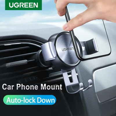 UGREEN Original Gravity Reaction Car Holder Phone Stand Universal Air Vent Mount Clip Cell Phone Holder for iPhone 7 8 Plus X Samsung Xiaomi GPS-Intl