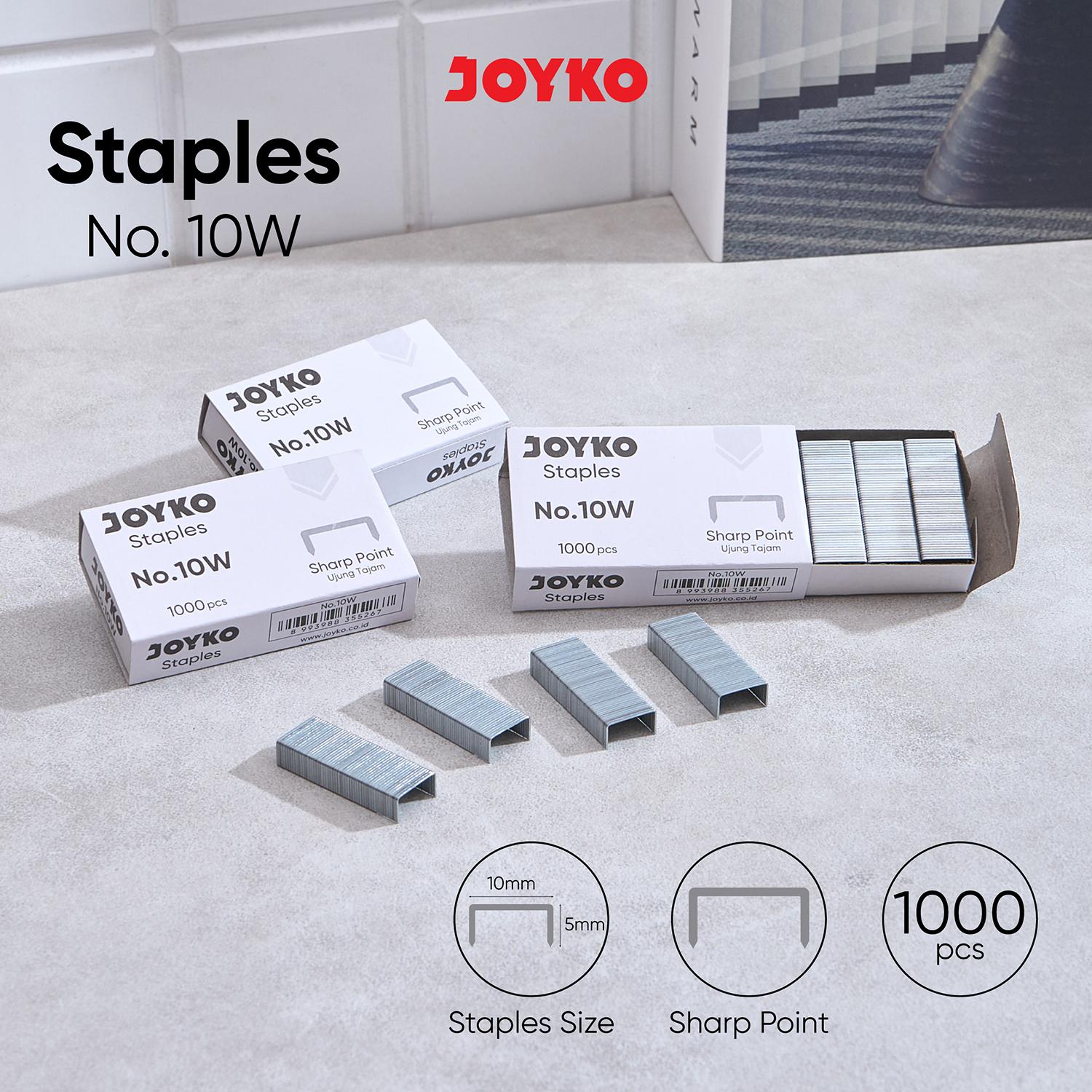 JOYKO Staples Isi Stapler Refill Stapler No. 10W 1 Box 1000 Pcs