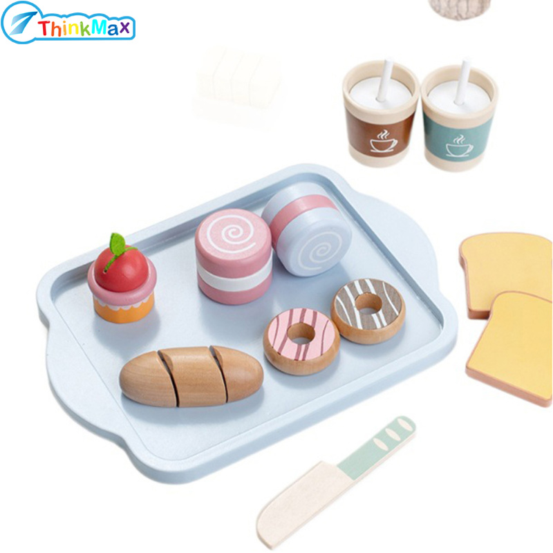 Play Food Sets For Kids Kitchen Wooden Breakfast Playset Pretend Food Play Kitchen Accessories Set Gifts For Boys Girls ราคา 463 บาท*ส่งฟรี