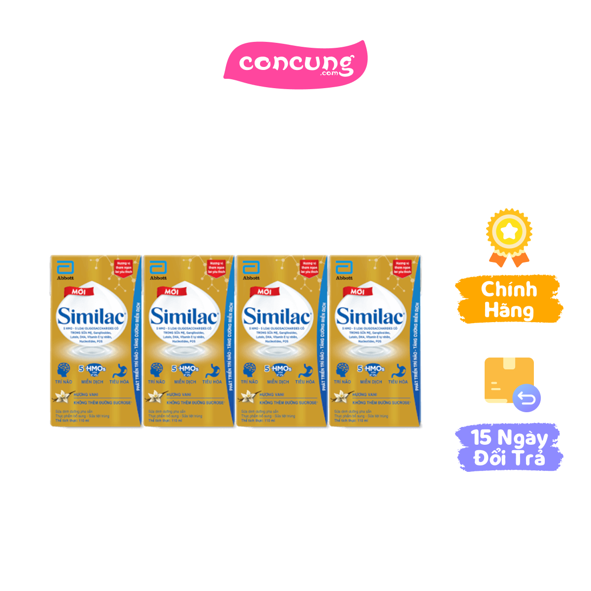 Thực phẩm bổ sung sữa tiệt trùng Similac hương vani 110ml (Lốc 4 hộp)
