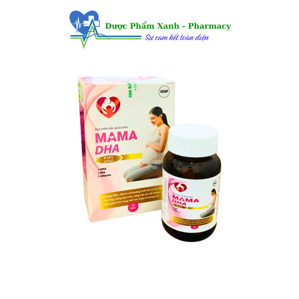 Viên uống MAMA DHA BABY GOLD Bổ sung DHA, vitamin và khoáng chất cần thiết cho mẹ bầu - Hộp 30 viên