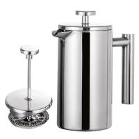 FEIYING 350ml Bình pha cà phê Thép không gỉ Hai Lớp Ấm trà pha Chất lượng cao Bền Bình lọc ép cà phê