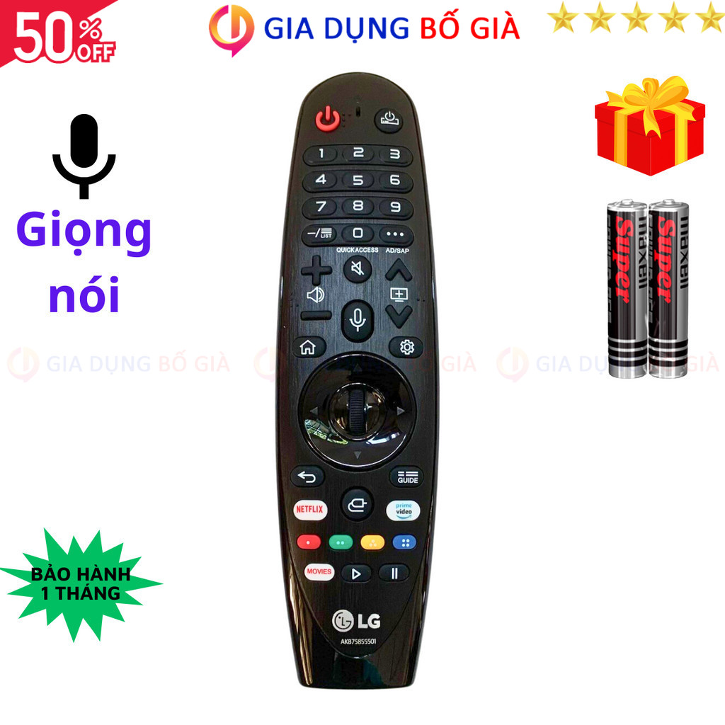 Remote điều khiển tivi LG Mã 10 AKB75855501 Hàng tốt, điều khiển TV LG MR20 - Tặng kèm pin - GDBG