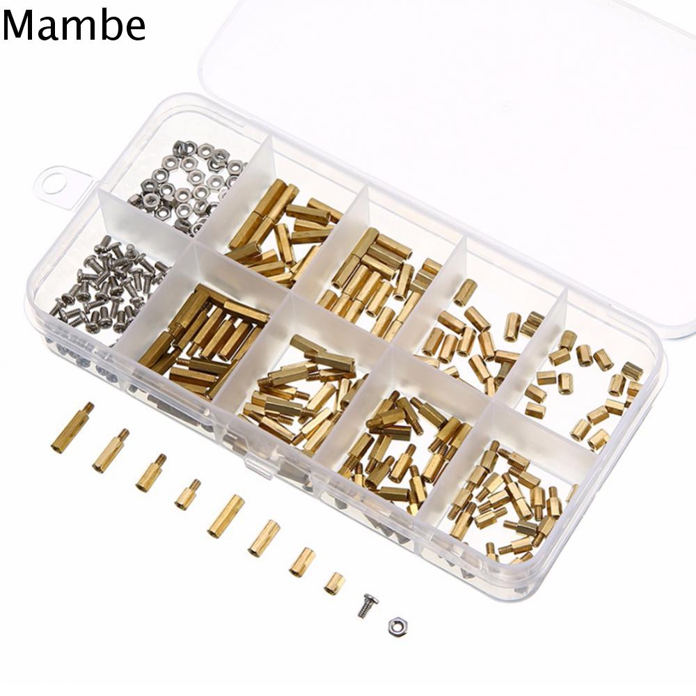 MAMBE M2 Đầu lục giác Dụng cụ chốt Miếng đệm Bộ đệm Bộ dụng cụ đứng Trụ ren Trụ Đồng Bu lông đệm Đai ốc vít