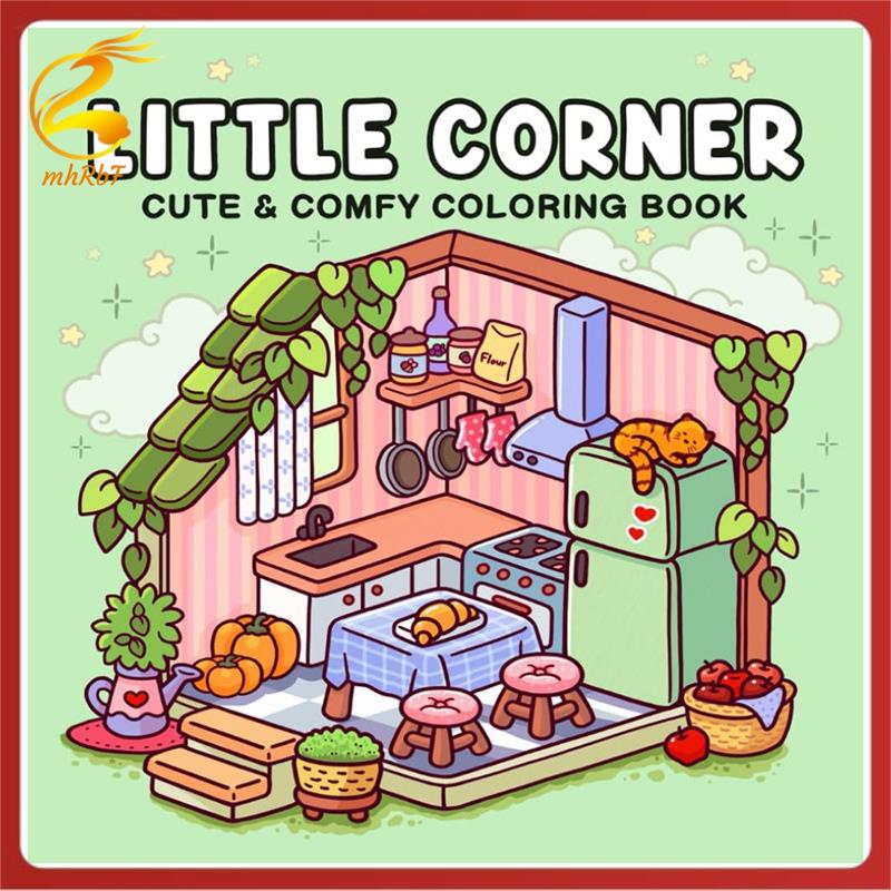 Little Corner: Coloring Book for Adults and Teens Super Cute Design of Cozy Hygge Spaces for Relaxation Spaces Coloring