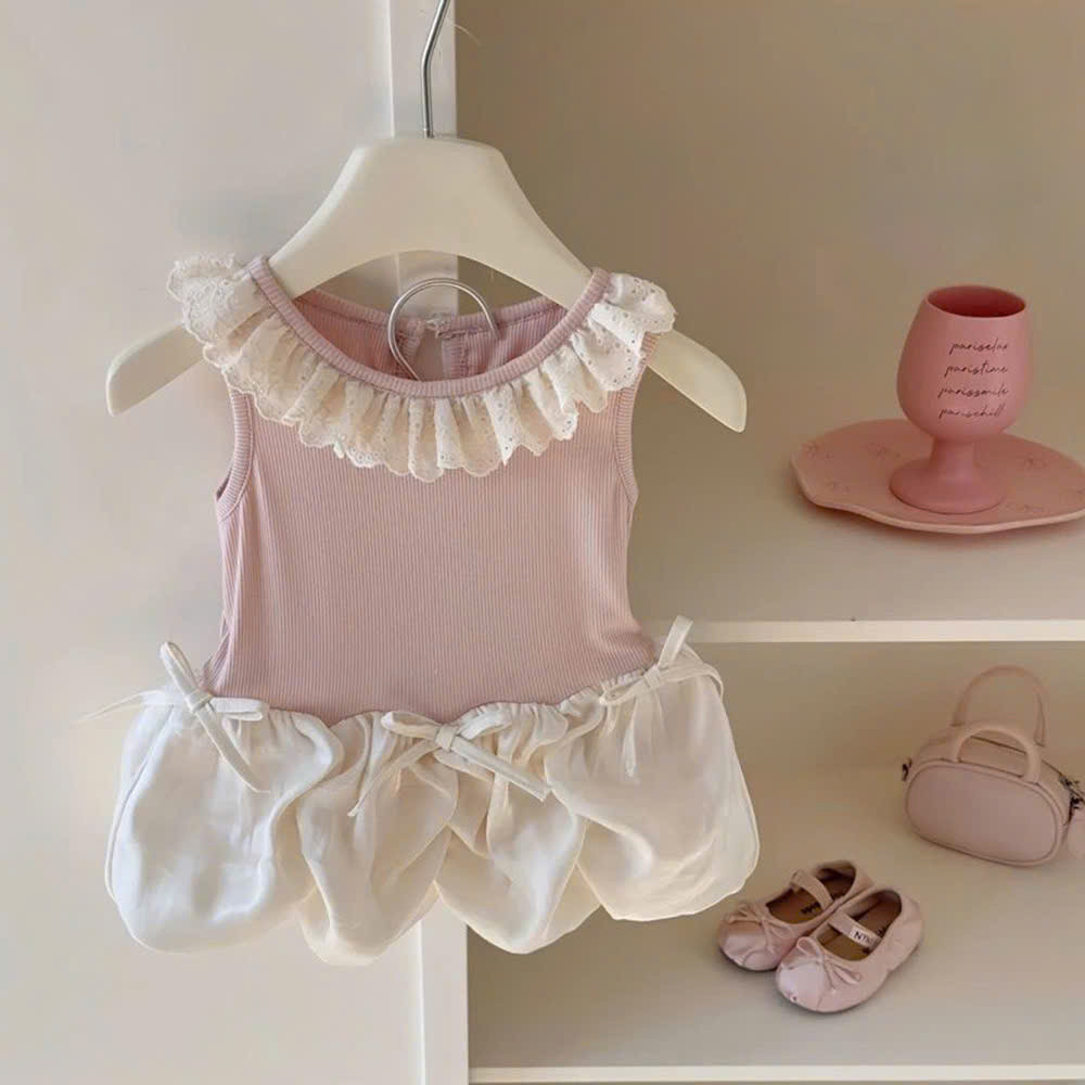 [E99] Set áo hai dây mix chân váy  cho bé gái đi học đi chơi
