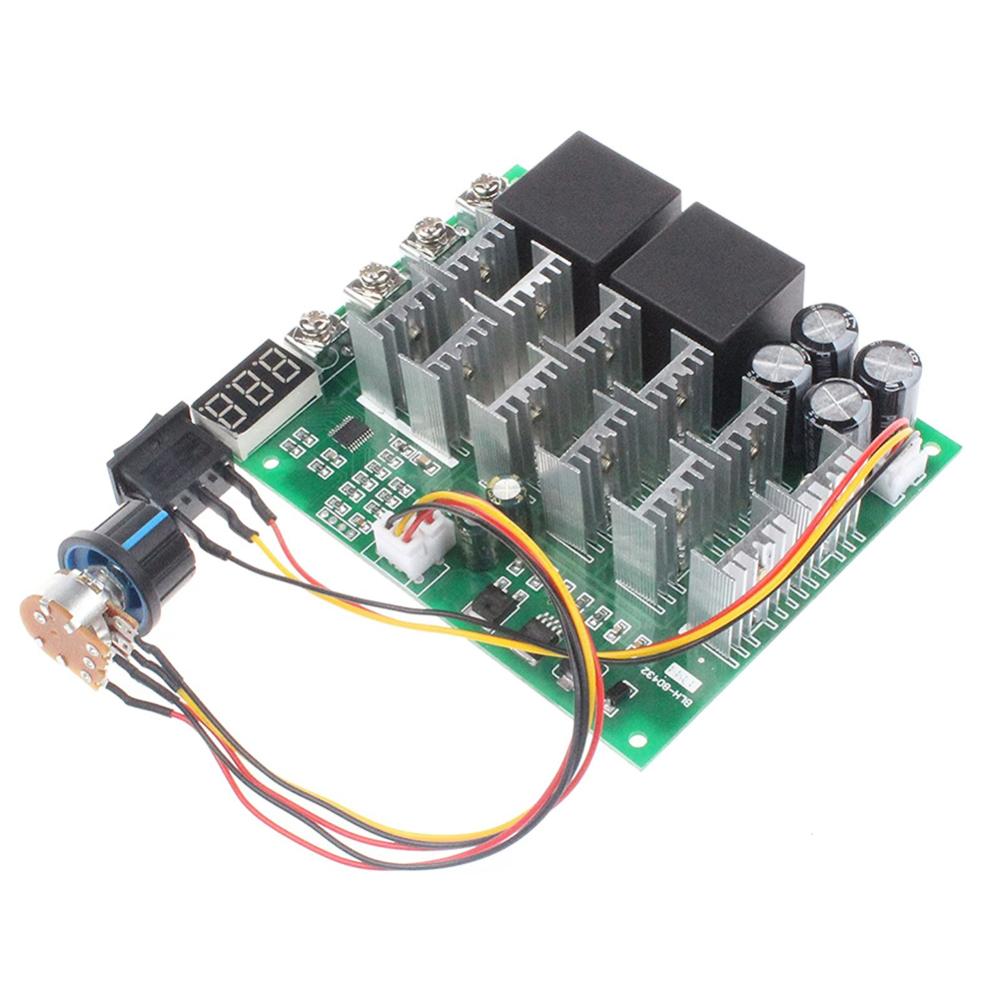 Bộ điều chỉnh động cơ DC Màn hình hiển thị kỹ thuật số Dc10v-55V thiết bị điều khiển tốc độ điều chỉnh 60A 12V 24V 36V 48V 100A tối đa với công tắc nút bấm thiết bị điện