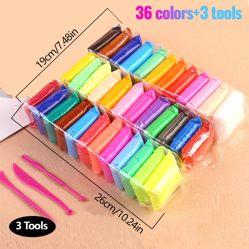 12/36 Colors Super Light Clay Air Dry Plastic Soft Creative Slime Kit Educational Toys for Kids