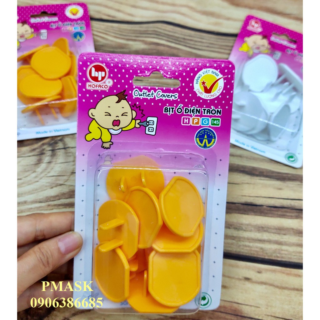 Bịt ổ điện tròn 10 cái - hofaco hàng việt nam chất lượng cao - bịt ổ điện tròn hpg145