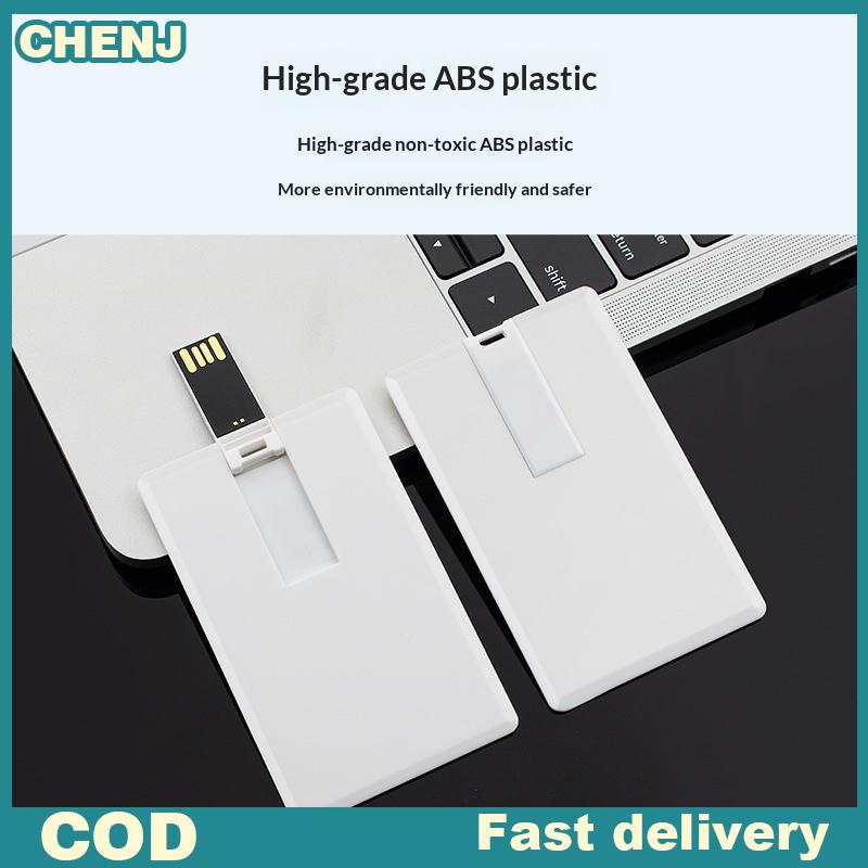 CHENJ แฟลชไดรฟ์ USB แบบว่างเปล่าสไตล์บัตรเครดิตแท่งหน่วยความจำแบบบางพกพาได้1ชิ้นสำหรับการสำรองข้อมูลกลางแจ้งการเดินทาง ราคา 88 บาท*ส่งฟรี