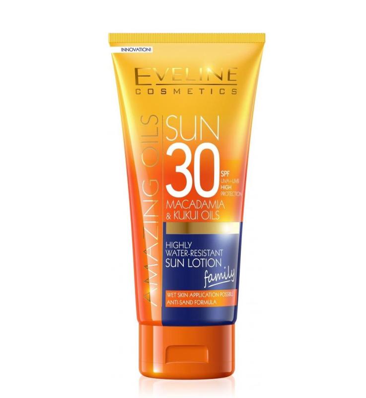 Buy EVELINE AMAZING OILS HIGHLY WATER-RESIST SUN LOTION SPF30 200ML Singapore