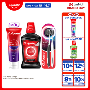 Bộ sản phẩm trắng răng Colgate Optic White hiệu chỉnh sắc vàng
