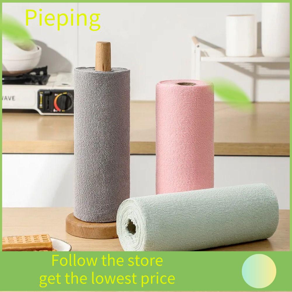 PIEPING 20PCS/Roll Thấm hút Khăn vi sợi Thay thế Tái sử dụng Khăn lau bát đĩa nhà bếp  Khăn lau nhà Giẻ lau đĩa dầu chống dính