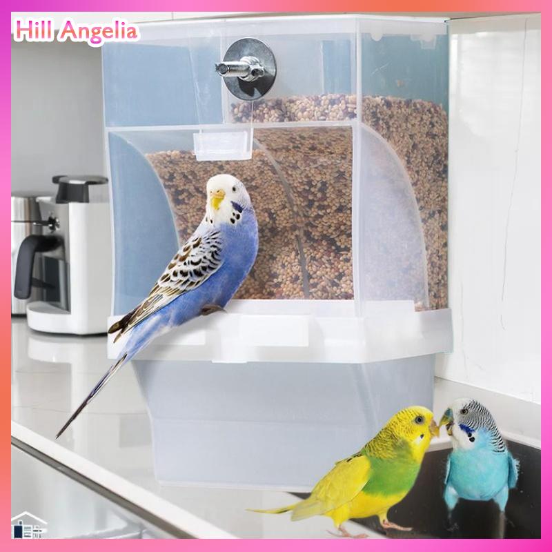 [Hill Angelia] Công suất lớn chim trung chuyển Hộp chống giật gân chim thực phẩm quả bền Vẹt ăn hộp cho chim vừa nhỏ