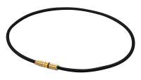 phiten RAKUWA Magnetic Titanium Necklace BULLET Black Gold 50cm Neck and Shoulder Care