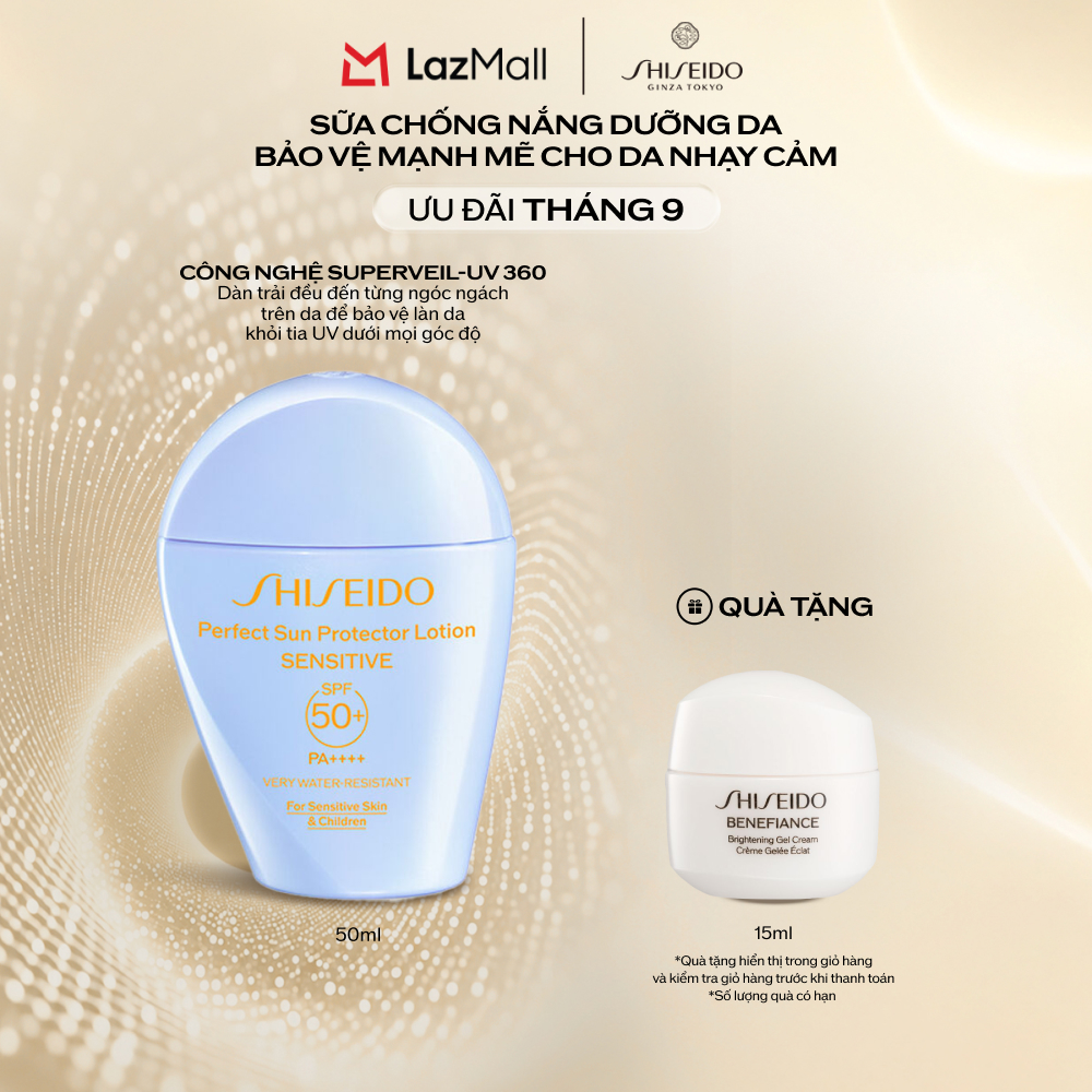 Sữa chống nắng cho da nhạy cảm Shiseido GSC Perfect Sun Protector Lotion Sensitive SPF50+ 50ml