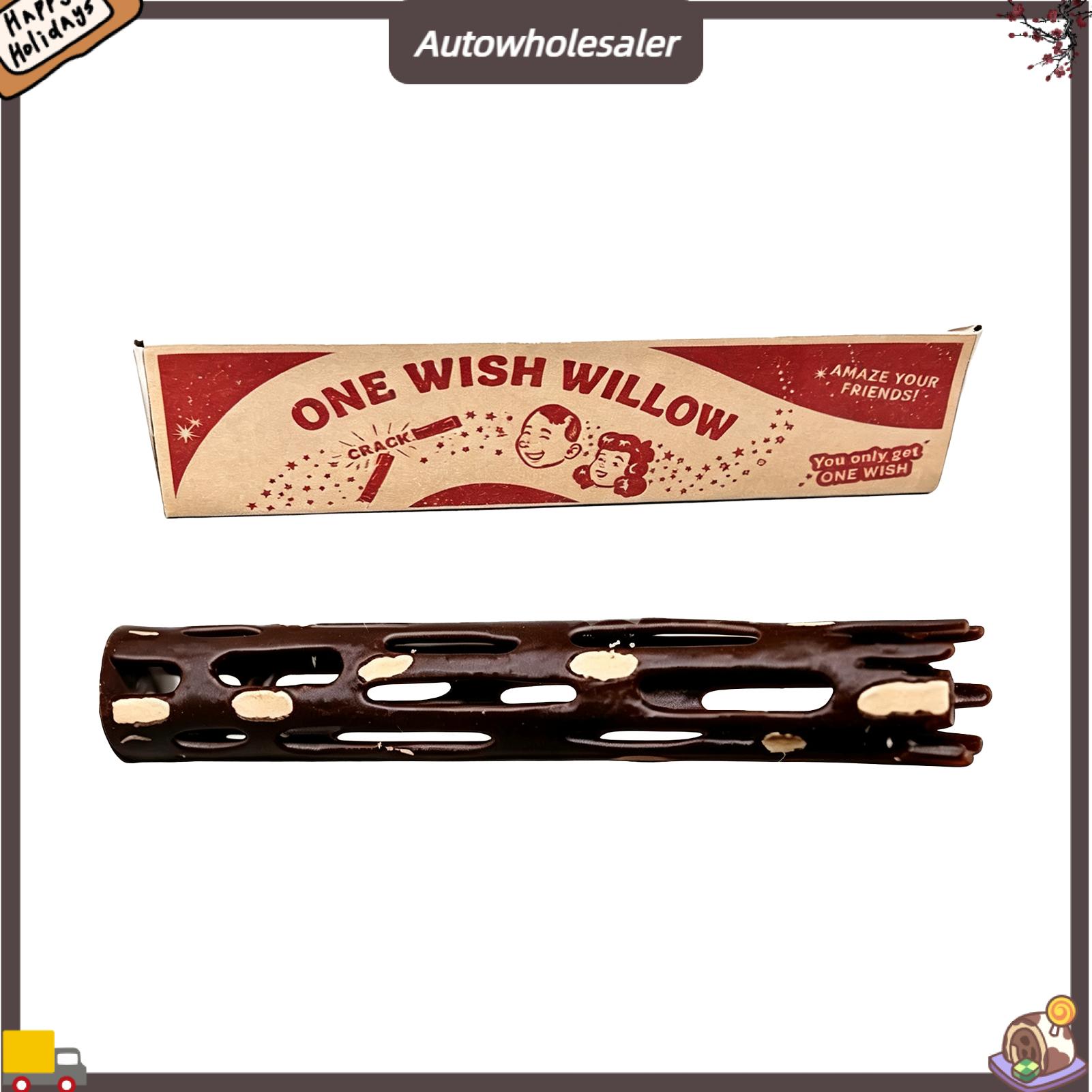 Autowholesaler Spiritual Healing Tokens Wishing Willow Branch for Rituals One Wish Willow Stick with Box – 3d Printed Breakable Luck Charm Spiritual Healing Snap Stick Romantic Wedding Gift Keepsake for Good