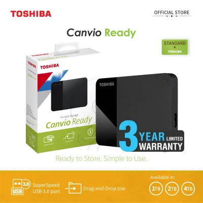 Toshiba Canvio® Ready External Portable Hard Disk Drive 1TB/2TB/4TB 3 Years Local Warranty.