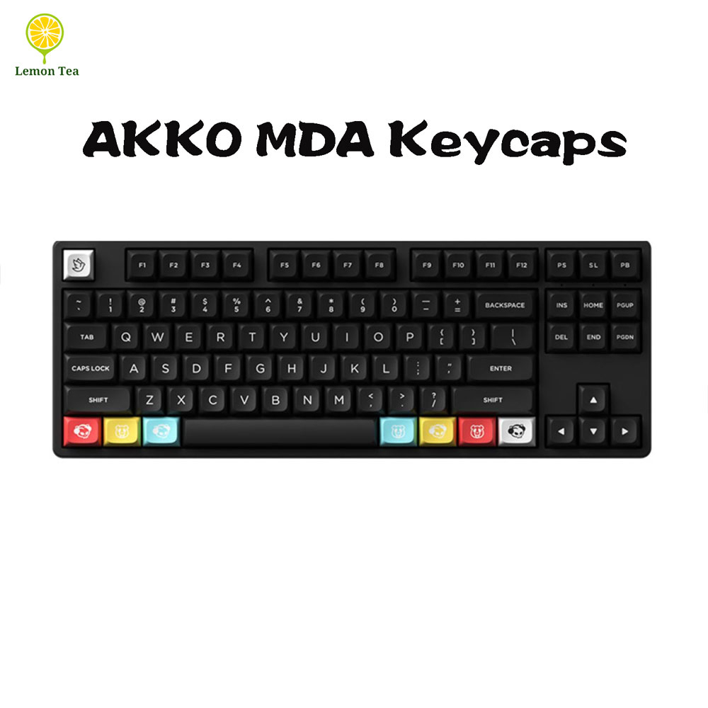 Akko MDA Profile mechanical keyboard keycaps large complete set Olivia North Carolina Blue Neon cust