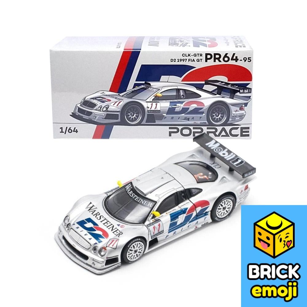 Pop Race PR64-95 Mercedes Benz AMG CLK GTR D2 1997 FIA GT 1/64 Đồ chơi mô hình xe hơi