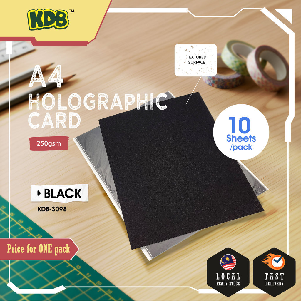 [ 10S/PACK ] A4 250GSM HOLOGRAPHIC GLITTER CARD | 10 COLOUR SELECTION | A4 GLITTER CARD