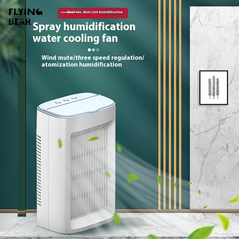 Bay gấu hộ gia đình phun Quạt hơi nước phun Mini thermantidote Nhỏ Để Bàn Máy điều hòa tạo độ ẩm ba bánh lưu thông không khí