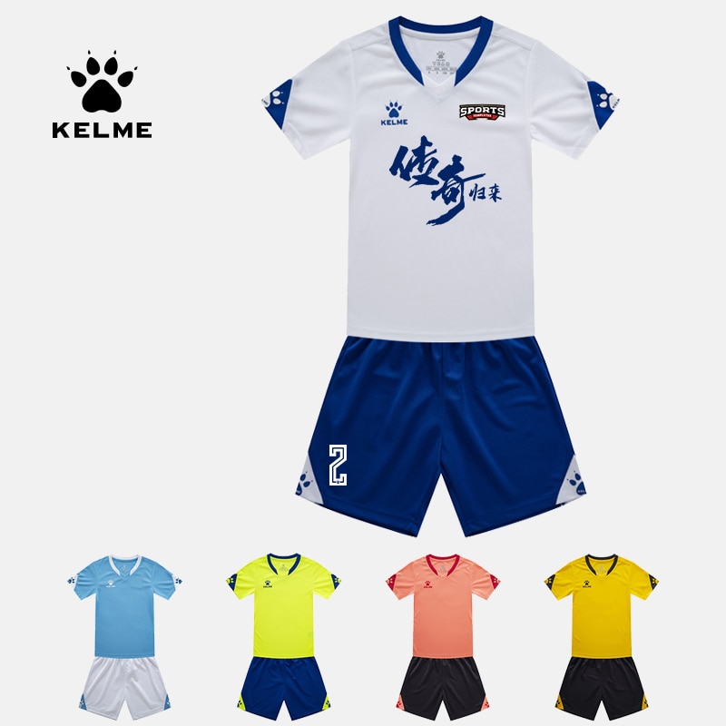 KELME Soccer Jersey Kids Football Uniform Summer Customized Training Suit Team Uniform Sportswear Child 3803099 ราคา 554 บาท*ส่งฟรี