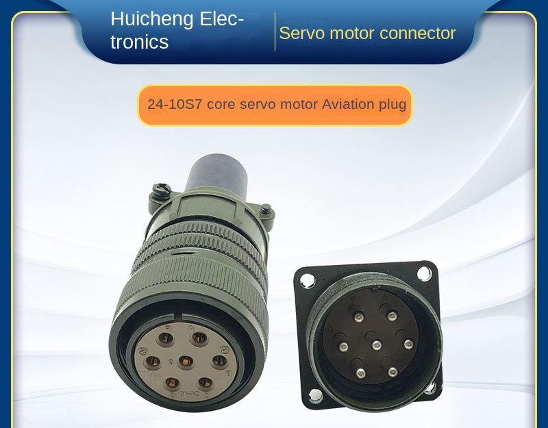MS3108 Đầu Nối Động Lực Cho Động Cơ Servo Yaskawa, Mitsubishi, Fanuc - 24-10S, 7 Chân - đầu thẳng+ cắm vuông