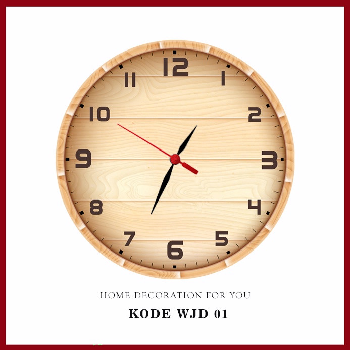 Jam dinding Ruang Tamu Kamar Rumah Modern Tema Kayu Natural