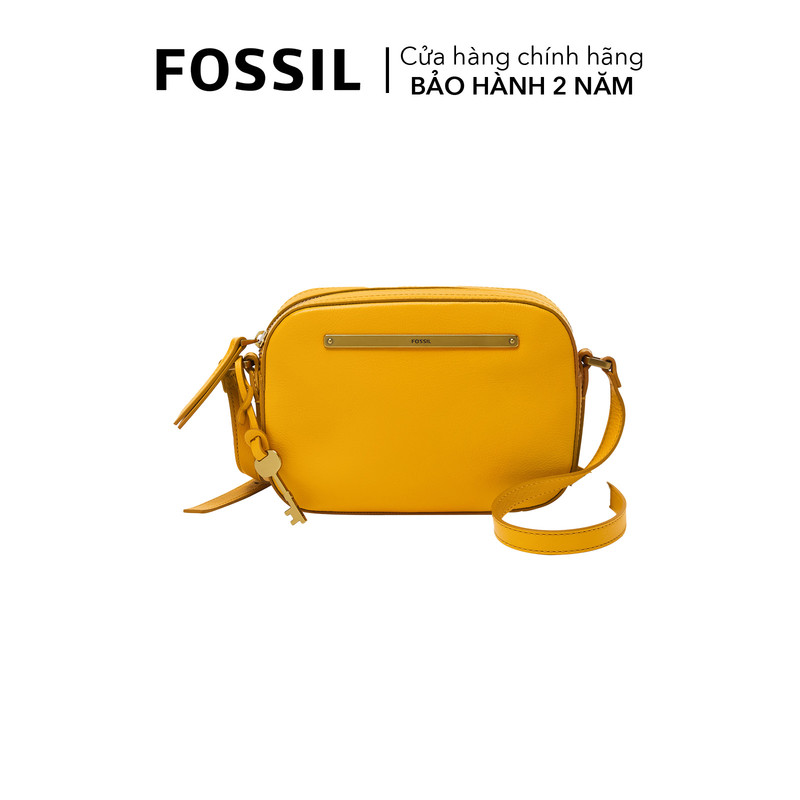 Túi đeo chéo nữ da thật fossil liza camera bag zb1771717 - màu vàng