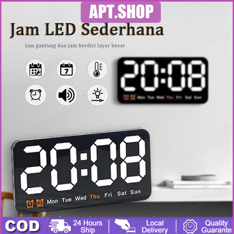 【】Jam Meja Dinding Digital LED Dengan Layar Besar Dan Fitur Multifungsi