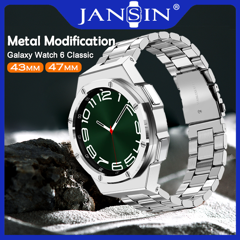 Luxury Stainless Steel Case สายนาฬิกา For Samsung Galaxy Watch 6 Classic 43mm 47mm สายข้อมือโลหะ Modification Kit galaxy watch 6 สายซิลิโคนนาฬิกา ราคา 2,339 บาท*ส่งฟรี