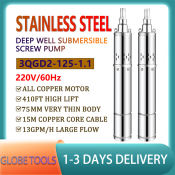 3" 1.5HP Stainless Steel Submersible Pump - High Lift